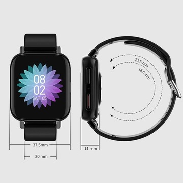 Умные часы с сенсорным экраном, Full Touch, черный силикон