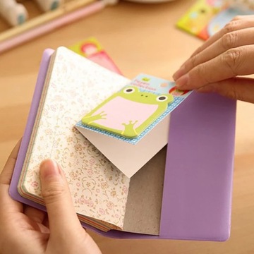 KARTECZKI SAMOPRZYLEPNE MINI DLA DZIECI W KSZTAŁCIE ZWIERZĄT NOTES 6x
