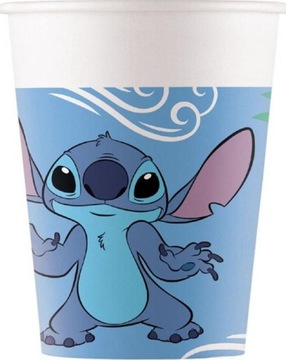 KUBECZKI URODZINOWE PAPIEROWE KUBKI LILO I STICH STICZ 200 ml / 8szt