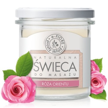 Naturalna Świeca do masażu RÓŻA ORIENTU 330ml E-Fiore