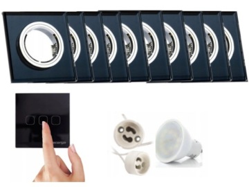 Zestaw Oprawy Halogen LED 10x +włącznik +żarówki