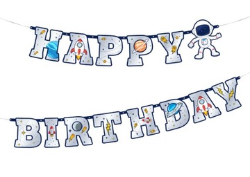 Girlanda urodzinowa HAPPY BIRTHDAY kosmos baner