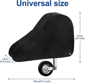 POKROWIEC OSŁONA DYSZLA ZACZEPU PRZYCZEPY KEMPINGOWEJ - 61x95x15cm