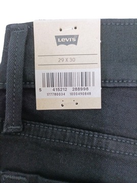 LEVI'S 710 Super Skinny, spodnie jeansowe damskie, r.29/30, czarne
