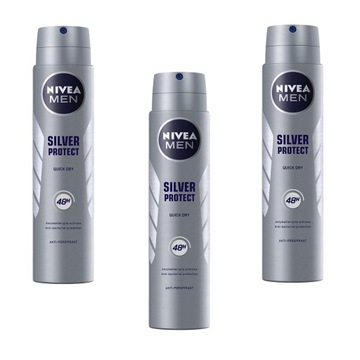 NIVEA MEN Silver Protect Antyperspirant męski w sprayu - dezodorant 3x200ml
