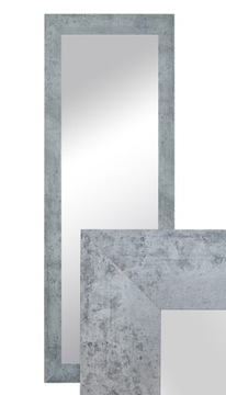 Lustro wiszące w ramie beton 150x50 szare do salonu