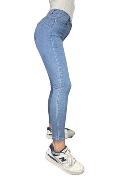 SPODNIE DAMSKIE JEANSY JASNE RURKI OBCISŁE MODELUJĄCE PUSH UP 44 2XL