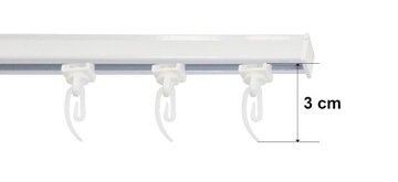 Karnisz podwójny sufitowy SZYNA SUFITOWA ALUMINIOWA biała żabki 340 cm