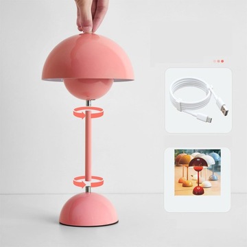 LAMPKA NOCNA LED STOŁOWA GRZYBOWA DOTYK USB AKUMULATOR DO KAWIARNI I BARU