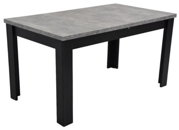 STÓŁ ROZKŁADANY 80x140/180 cm Blat Beton Czarny Do Jadalni Do Salonu C-11
