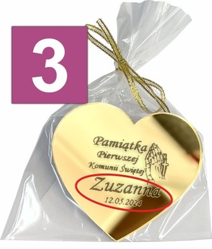 Благодарственный подарок для гостей, сувенир на причастие, золотой магнит в форме сердца.