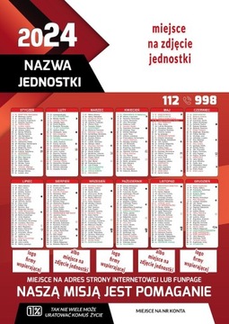 KALENDARZ STRAŻACKI A3 WERSJA 3 - 50 szt. OSP STRAŻ KALENDARZ NA 2025 ROK