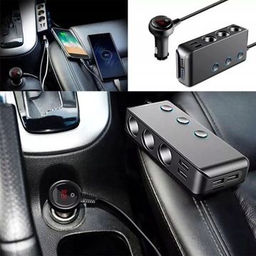 РАЗДЕЛИТЕЛЬ ПРИКУРИВАТЕЛЯ 12/24В 4x USB QC