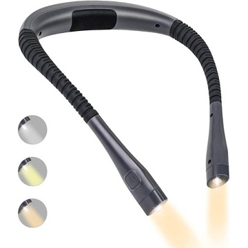 ГИБКАЯ СВЕТОДИОДНАЯ ЛАМПА ДЛЯ ЧТЕНИЯ КНИГ НАШЕЙНЫЙ ФОНАРИК USB АККУМУЛЯТОР