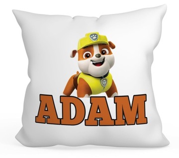 PODUSZKA PAW PSI PATROL RUBBLE 40x40+DOWOLNE IMIĘ