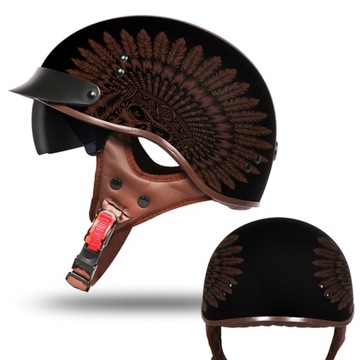 KASK MOTOCYKLOWY retro VINTAGE orzeszek roz. L