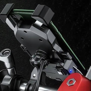 Uchwyt motocyklowy Kewig z ładowarką indukcyjną QI 15W, na telefon na rower