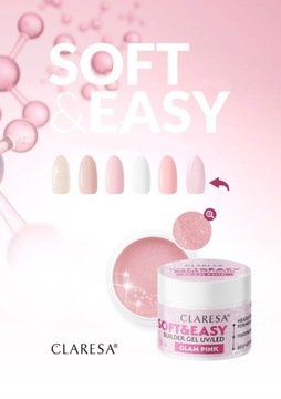 Claresa żel budujący gel do paznokci GLAM PINK 12g