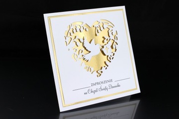 Zaproszenia na Chrzest ZŁOTE Personalizacja