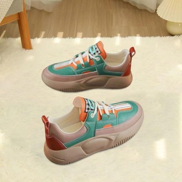 Кроссовки на платформе Casual 40, зеленые