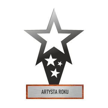 Statuetka trofeum GWIAZDA z tabliczką z logo