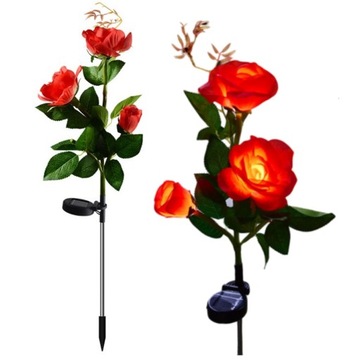 СОЛНЕЧНАЯ САДОВАЯ ЛАМПА LED ROSE 70см Солнечные фонари Искусственные цветы