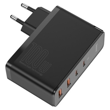 МОЩНОЕ СЕТЕВОЕ ЗАРЯДНОЕ УСТРОЙСТВО BASEUS 2 БЛОКА ПИТАНИЯ USB USB-C QC 100 Вт + КАБЕЛЬ TYPE-C