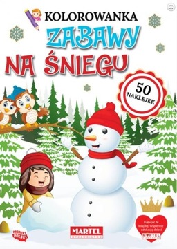 KOLOROWANKA z naklejkami ZABAWY NA ŚNIEGU, 16 str.