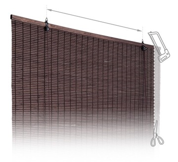 Бамбуковые жалюзи Внутреннее затворы Полудистой натуральный 140x160 см.