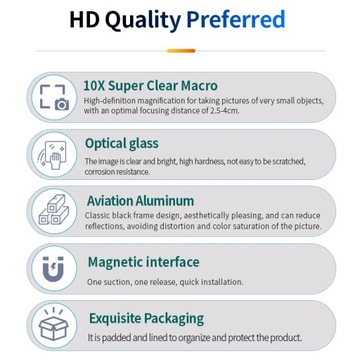 10 ФИЛЬТРОВ КРУПНОГО ПЛАНА С МАКРО-МАГНИТНЫМИ ЛИНЗАМИ ДЛЯ DJI OSMO POCKET 3