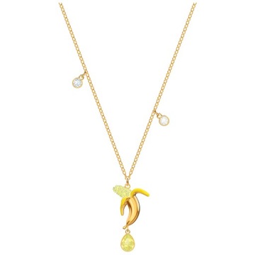 Naszyjnik Swarovski No Regrets Banan Kryształ biały/żółty Stal pozłacana