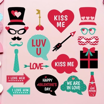 Реквизит для фотобудки на День святого Валентина Реквизит для свадебной фотобудки в стиле А