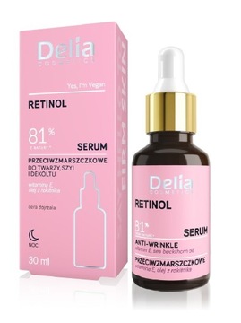 Serum PRZECIWZMARSZCZKOWE do twarzy RETINOL Delia