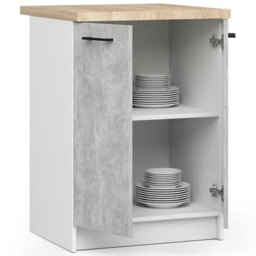 Кухонный шкаф со столешницей Sonoma, 60 см, белый бетон