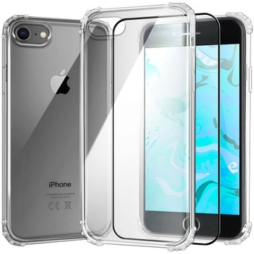 ETUI PANCERNE DO IPHONE 7 / IPHONE 8 / SE 2020 | CASE SILIKON GUMOWE +SZKŁO