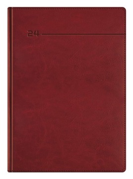 2024 terminarz A4 tygodniowy bordo z registrami kremowy papier