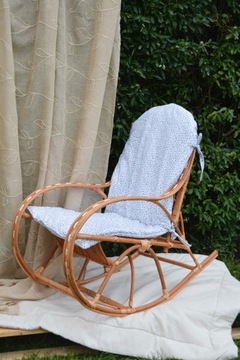 Плетеное кресло-качалка NATURAL, подушка MIX