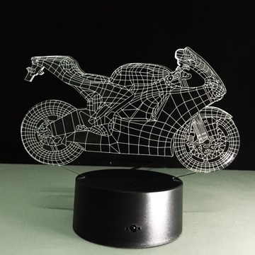 3D светодиодный мотоцикл мотоцикл USB + пульт дистанционного управления