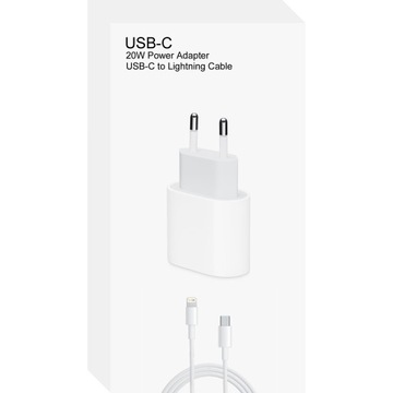 БЫСТРОЕ ЗАРЯДНОЕ УСТРОЙСТВО ДЛЯ IPHONE CUB 20 Вт + КАБЕЛЬ 1 М / USB-C - ОСВЕЩЕНИЕ IPHONE