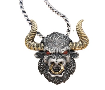 NASZYJNIK MINOTAUR ŁAŃCUCH ELEGANCKI SREBRNY