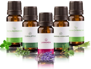 OLEJKI ETERYCZNE DO SAUNY ZESTAW AROMATERAPIA 5 x10 ml nr.2