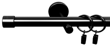KARNISZ CZARNY POJEDYNCZY NOWOCZESNY 19mm 120 cm