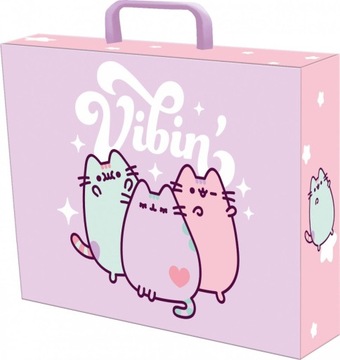 Teczka z rączką, kartonowa na zatrzask PUSHEEN