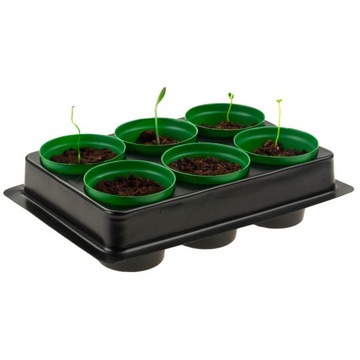 ПРОИЗВОДСТВЕННЫЕ ГОРШКИ, мультичашки, ДЛЯ ПОСЕВА РАССЕНА, 6 ШТ + ПОДДОНД