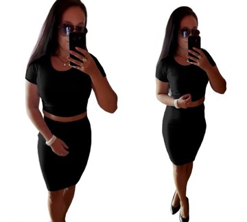 КОМПЛЕКТ короткая БЛУЗКА ТОП + ЮБКА МИДИ на резинке, леопардовый принт S/M