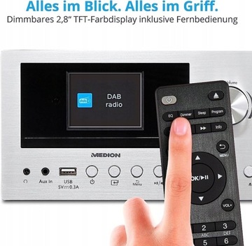 ИНТЕРНЕТ СОВРЕМЕННЫЙ МИНИ БЕСПРОВОДНОЙ MEDION DAB+ FM USB BT 30 Вт
