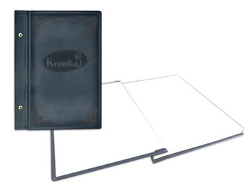 Kronika skóropodobna B4, 90 kart, pionowa - granatowa