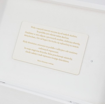 Zestaw Pudełko Wspomnień + woreczki+ metryczka+ ząbek Prezent na Chrzest