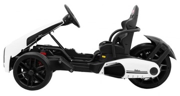 Gokart na akumulator Bolid XR-1 dla dzieci Biały + Regulowana kierownica