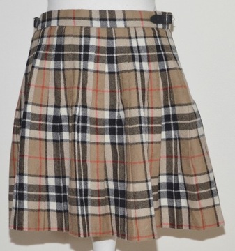 HIGHLAND HOME INDUSTRIES szkocka spódnica w kratę kilt wełna WOOLMARK - XS